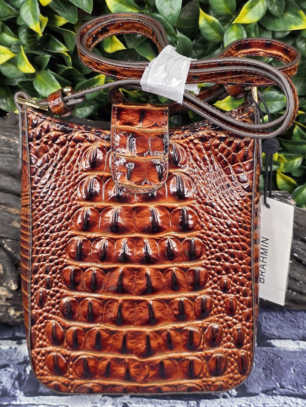 BRAHMIN Marley Small Leather Crossbody - Pecan Melbourne - Picture 3 of 9